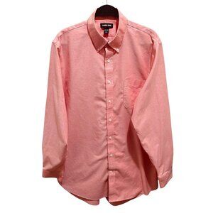 Lands End Mens Size 16.5 ~‎ 36 Tall Coral Supima Cotton No-Iron Oxford Shirt